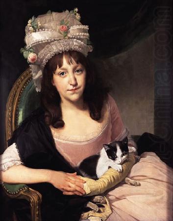Johann Zoffany Portrait of Sophia Dumergue holding a cat china oil painting image
